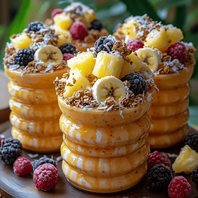 In der heutigen schnelllebigen Welt ist es wichtiger denn je, sich gesund und ausgewogen zu ernähren. Rezepte spielen dabei eine zentrale Rolle, da sie uns dabei helfen, kreative und nahrhafte Mahlzeiten in unseren Alltag zu integrieren. Eines dieser köstlichen Rezepte, das sowohl erfrischend als auch nährstoffreich ist, sind die Tropischen Genuss-Smoothie-Becher. Diese kleinen Leckereien sind perfekt für ein schnelles Frühstück, einen gesunden Snack zwischendurch oder sogar als Dessert.