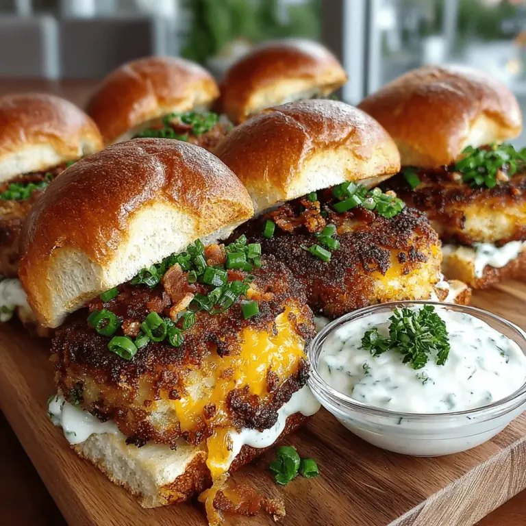 Die Mini Käse-Hash-Brown-Slider sind nicht nur ein Genuss für den Gaumen, sondern auch ein echter Hingucker auf jeder Party oder beim Familienabend. Diese herzhaften kleinen Brötchen kombinieren die knusprige Textur von Hash Browns mit dem cremigen Geschmack von Käse und der Frische von grünen Zwiebeln. Sie sind perfekt für ein schnelles Frühstück, als Snack für zwischendurch oder als leckere Vorspeise für Ihre nächste Feier. Die Beliebtheit dieses Rezepts ist leicht zu verstehen: Es vereint einfache Zutaten, schnellen Zubereitungsaufwand und einen unverwechselbaren Geschmack, der Jung und Alt gleichermaßen begeistert.
