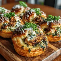 Wenn Sie auf der Suche nach einem herzhaften Snack oder einer leckeren Vorspeise sind, dann sind diese Mini Hühnchen-Pesto-Croissants genau das Richtige für Sie. Die Kombination aus zartem, zerrupftem Hähnchen, aromatischem Pesto und schmelzendem Käse, umhüllt von einem goldbraunen Croissant-Teig, ist einfach unwiderstehlich. Diese kleinen Köstlichkeiten sind nicht nur geschmacklich ein Highlight, sondern auch unglaublich vielseitig. Sie eignen sich hervorragend für Partys, als Fingerfood bei Familienfeiern oder einfach als Snack für zwischendurch.
