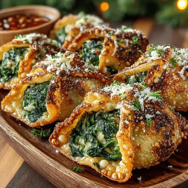 Die knusprigen Spinat-Ricotta-Wontons aus der Heißluftfritteuse sind nicht nur ein köstlicher Snack, sondern auch ein wunderbares Beispiel für die Fusion von italienischer und asiatischer Küche. Diese kleinen Teigtaschen sind gefüllt mit einer cremigen Mischung aus frischem Spinat und Ricotta-Käse, die durch den Einsatz der Heißluftfritteuse eine leichte und knusprige Textur erhalten. Ideal als Vorspeise, Snack oder sogar als leichtes Hauptgericht, sind diese Wontons eine gesunde und schmackhafte Wahl für jede Gelegenheit.