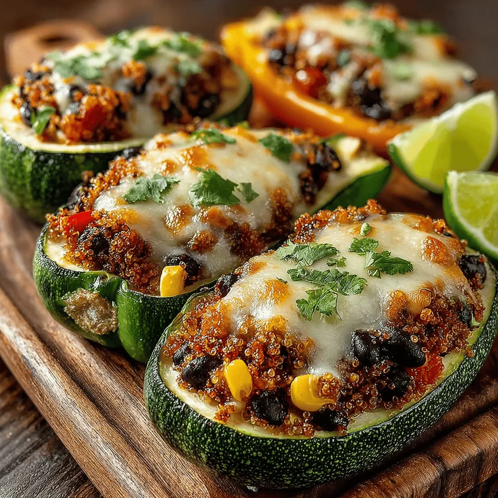 Würzige gefüllte Zucchini-Paprika sind nicht nur ein Fest für die Augen, sondern auch eine wunderbare Möglichkeit, gesundes Gemüse in Ihre Ernährung zu integrieren. Dieses Gericht ist besonders beliebt bei Gesundheitsbewussten und Vegetariern, da es reich an Nährstoffen und Geschmack ist. Die Kombination aus Zucchini und Paprika, gefüllt mit einer würzigen Mischung aus Quinoa, schwarzen Bohnen und frischen Zutaten, macht es zu einer perfekten Wahl für ein leichtes Abendessen oder ein herzhaftes Mittagessen.