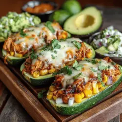 Zucchini sind nicht nur vielseitig und gesund, sondern auch eine hervorragende Basis für kreative und köstliche Gerichte. Die BBQ-Hühnchen-Zucchini-Boote sind eine besonders schmackhafte Art, Zucchini zu genießen. Sie kombinieren saftiges Hühnchen mit einer würzigen BBQ-Soße und geschmolzenem Käse, eingekleidet in zarte Zucchinihälften. Dieses Rezept ist nicht nur einfach zuzubereiten, sondern bietet auch eine großartige Möglichkeit, Reste von Rotisserie-Hühnchen zu verwenden. Perfekt für ein schnelles Abendessen unter der Woche oder als schmackhafte Vorspeise für Ihre nächste Grillparty!