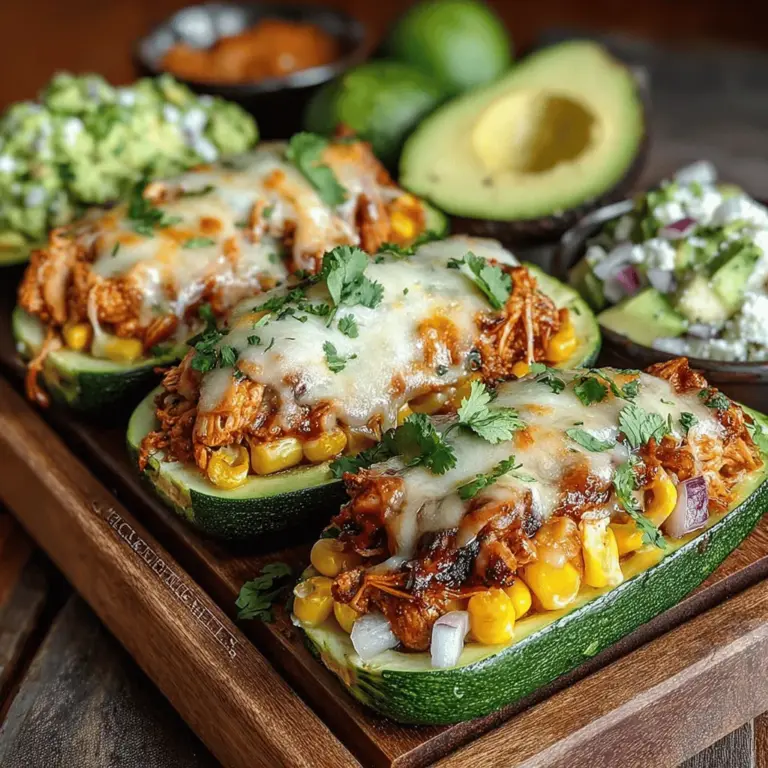 Zucchini sind nicht nur vielseitig und gesund, sondern auch eine hervorragende Basis für kreative und köstliche Gerichte. Die BBQ-Hühnchen-Zucchini-Boote sind eine besonders schmackhafte Art, Zucchini zu genießen. Sie kombinieren saftiges Hühnchen mit einer würzigen BBQ-Soße und geschmolzenem Käse, eingekleidet in zarte Zucchinihälften. Dieses Rezept ist nicht nur einfach zuzubereiten, sondern bietet auch eine großartige Möglichkeit, Reste von Rotisserie-Hühnchen zu verwenden. Perfekt für ein schnelles Abendessen unter der Woche oder als schmackhafte Vorspeise für Ihre nächste Grillparty!