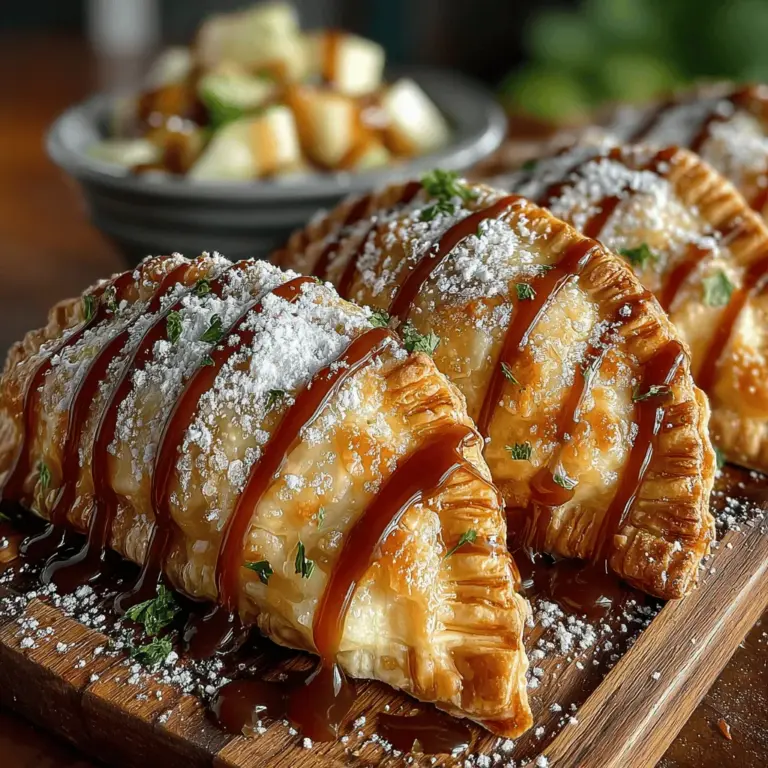 Die Apfel-Zimt Snack-Pockets sind nicht nur ein wahrer Genuss, sondern auch ein vielseitiges Rezept, das sich perfekt für jede Gelegenheit eignet – sei es als Snack für zwischendurch, zum Dessert oder sogar bei einem gemütlichen Brunch mit Freunden. Dieses Rezept kombiniert die fruchtige Süße von Äpfeln mit dem warmen, würzigen Aroma von Zimt und Muskatnuss, eingehüllt in einen knusprigen Teig. Die Einfachheit der Zubereitung und die Verwendung frischer Zutaten machen diese Snack-Pockets zu einem beliebten Gericht in vielen Haushalten.