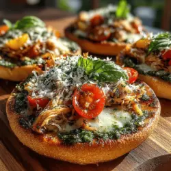 Die Mini Hähnchen Pesto Pita Pizzen sind nicht nur ein wahrer Gaumenschmaus, sondern auch ein tolles Beispiel für die Kombination von frischen Zutaten und mediterranen Aromen. In der heutigen schnelllebigen Welt ist es wichtig, Rezepte zu finden, die sowohl schmackhaft als auch einfach zuzubereiten sind. Diese Mini-Pizzen bieten genau das – eine perfekte Mischung aus gesunden Zutaten, die in wenigen Schritten zubereitet werden können. Ob für ein schnelles Abendessen, eine Party oder als Snack für die Familie, diese Pita Pizzen sind vielseitig und kommen bei Jung und Alt gleichermaßen gut an.