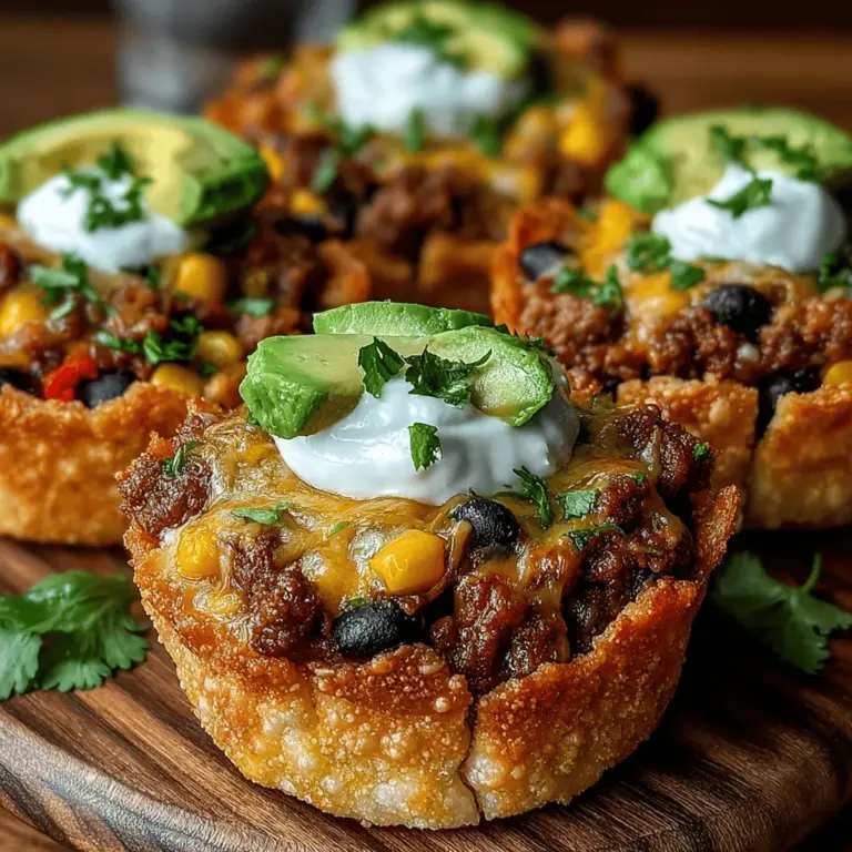 Taco-Tassen sind eine kreative und köstliche Variante traditioneller Tacos, die in der heutigen kulinarischen Welt immer beliebter werden. Diese kleinen, knusprigen Tassen aus Wonton-Wrapper sind nicht nur optisch ansprechend, sondern auch vielseitig und einfach zuzubereiten. In diesem Rezept kombinieren wir würziges Rinder- oder Putenhackfleisch mit den einzigartigen Aromen von Hatch-Grünen Chilis, schwarzen Bohnen und frischem Gemüse. Ideal für Partys, als Fingerfood oder einfach für ein schnelles Abendessen – diese Taco-Tassen werden Ihre Gäste begeistern und sind ein Hit bei der ganzen Familie.