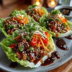 Herzhafte Mini-Teriyaki-Hühnchen-Lettuce-Wraps sind nicht nur ein Genuss für den Gaumen, sondern auch eine hervorragende Möglichkeit, gesund zu essen. Diese Wraps, die ihren Ursprung in der asiatischen Küche haben, kombinieren die Aromen von zartem Hühnchen mit einer süß-salzigen Teriyaki-Sauce und frischem Gemüse. Diese Leckerei ist perfekt für ein schnelles Mittagessen oder ein leichtes Abendessen, da sie leicht zuzubereiten ist und sich hervorragend für die ganze Familie eignet.