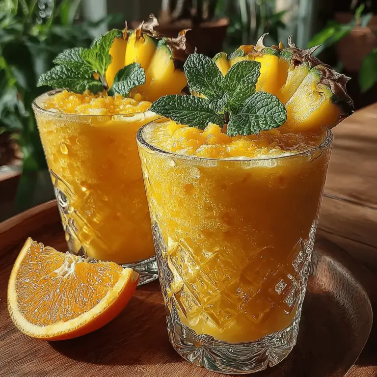 Willkommen in der erfrischenden Welt des Tropischen Paradies Gefrorenen Mango-Ananas-Smoothies! Dieses Rezept ist nicht nur ein wahrer Genuss für die Sinne, sondern auch eine gesunde und köstliche Möglichkeit, sich an heißen Sommertagen zu erfrischen. Die Kombination aus gefrorenen Mangos und Ananas verleiht dem Smoothie eine süße, tropische Note, während die Banane für eine cremige Konsistenz sorgt. Mit einem Hauch von Kokosmilch und Limettensaft wird dieser Smoothie zum perfekten Begleiter für jedes Frühstück oder als Snack zwischendurch.