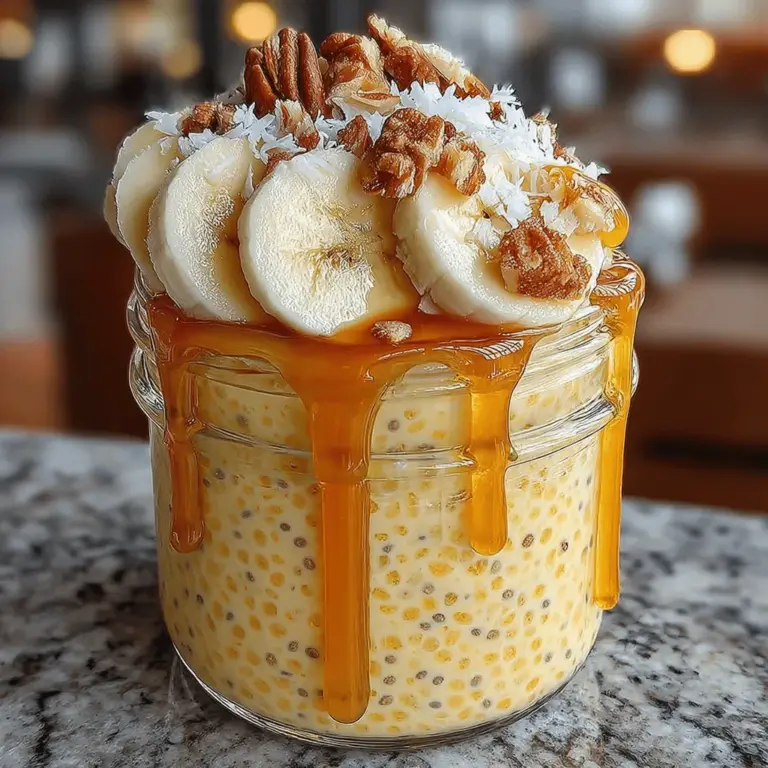 Der Banana Bliss Chia Pudding ist nicht nur ein köstliches, sondern auch ein unglaublich nahrhaftes Gericht, das sich ideal für jedes Frühstück oder als Snack für zwischendurch eignet. Mit seiner cremigen Textur und dem süßen Bananengeschmack ist dieser Pudding perfekt für alle, die nach einer gesunden und einfachen Möglichkeit suchen, ihre tägliche Portion an Nährstoffen zu steigern. Chiasamen sind bekannt für ihren hohen Gehalt an Omega-3-Fettsäuren, Ballaststoffen und Antioxidantien, was diesen Pudding zu einer ausgezeichneten Wahl für eine ausgewogene Ernährung macht.
