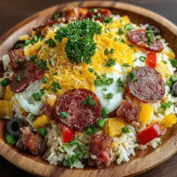 Charcuterie-Style Bratreis ist eine kreative und herzhafte Variante des klassischen Bratreis, inspiriert von der beliebten Charcuterie-Platte. Diese köstliche Mischung aus verschiedenen Wurstwaren, Käse und Gemüse vereint Aromen und Texturen auf eine Art und Weise, die sowohl sättigend als auch befriedigend ist. Es ist ein perfektes Gericht für gesellige Anlässe, Abendessen mit Freunden oder einfach nur, wenn Sie Lust auf etwas Besonderes haben.