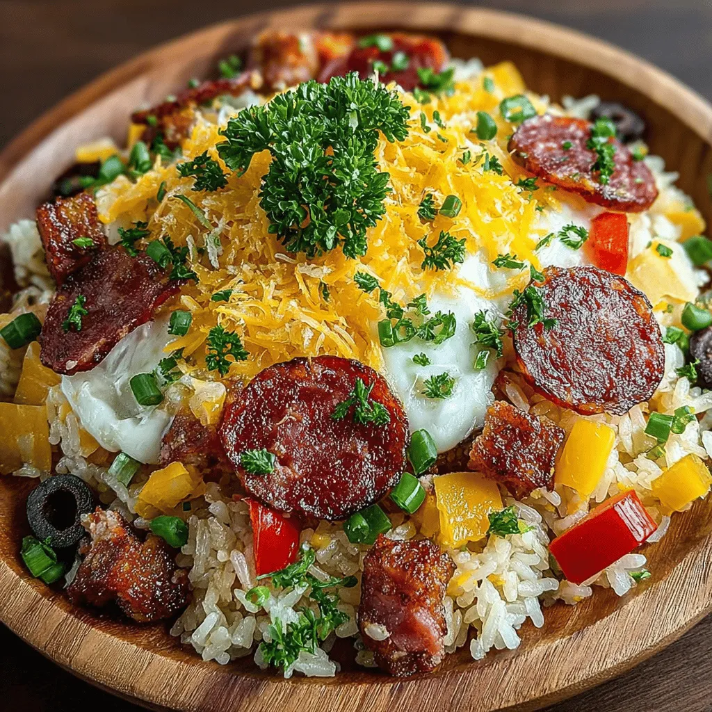 Charcuterie-Style Bratreis ist eine kreative und herzhafte Variante des klassischen Bratreis, inspiriert von der beliebten Charcuterie-Platte. Diese köstliche Mischung aus verschiedenen Wurstwaren, Käse und Gemüse vereint Aromen und Texturen auf eine Art und Weise, die sowohl sättigend als auch befriedigend ist. Es ist ein perfektes Gericht für gesellige Anlässe, Abendessen mit Freunden oder einfach nur, wenn Sie Lust auf etwas Besonderes haben.
